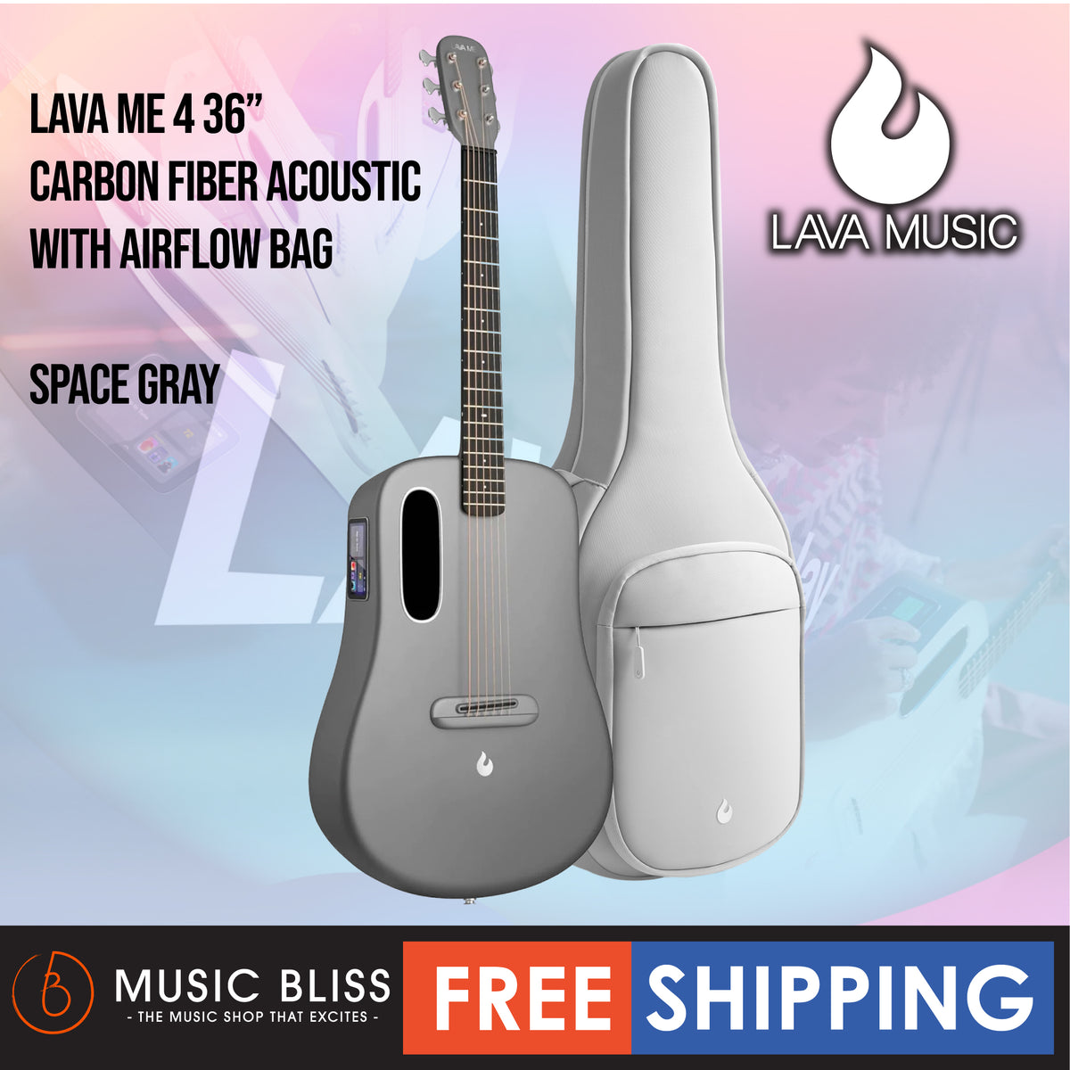 Lava ME 4 36 Carbon Fiber Acoustic Electric Guitar with Airflow