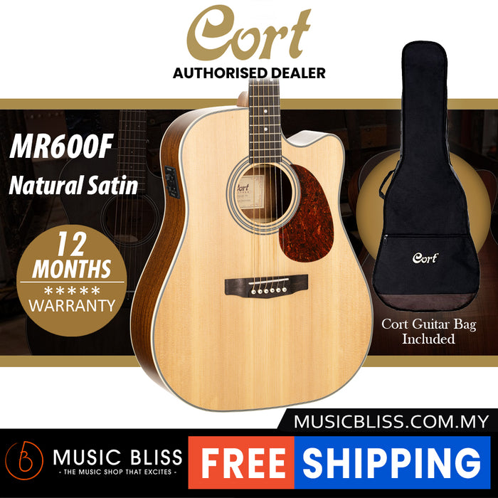 Cort MR600F Acoustic Guitar with Bag - Natural Satin