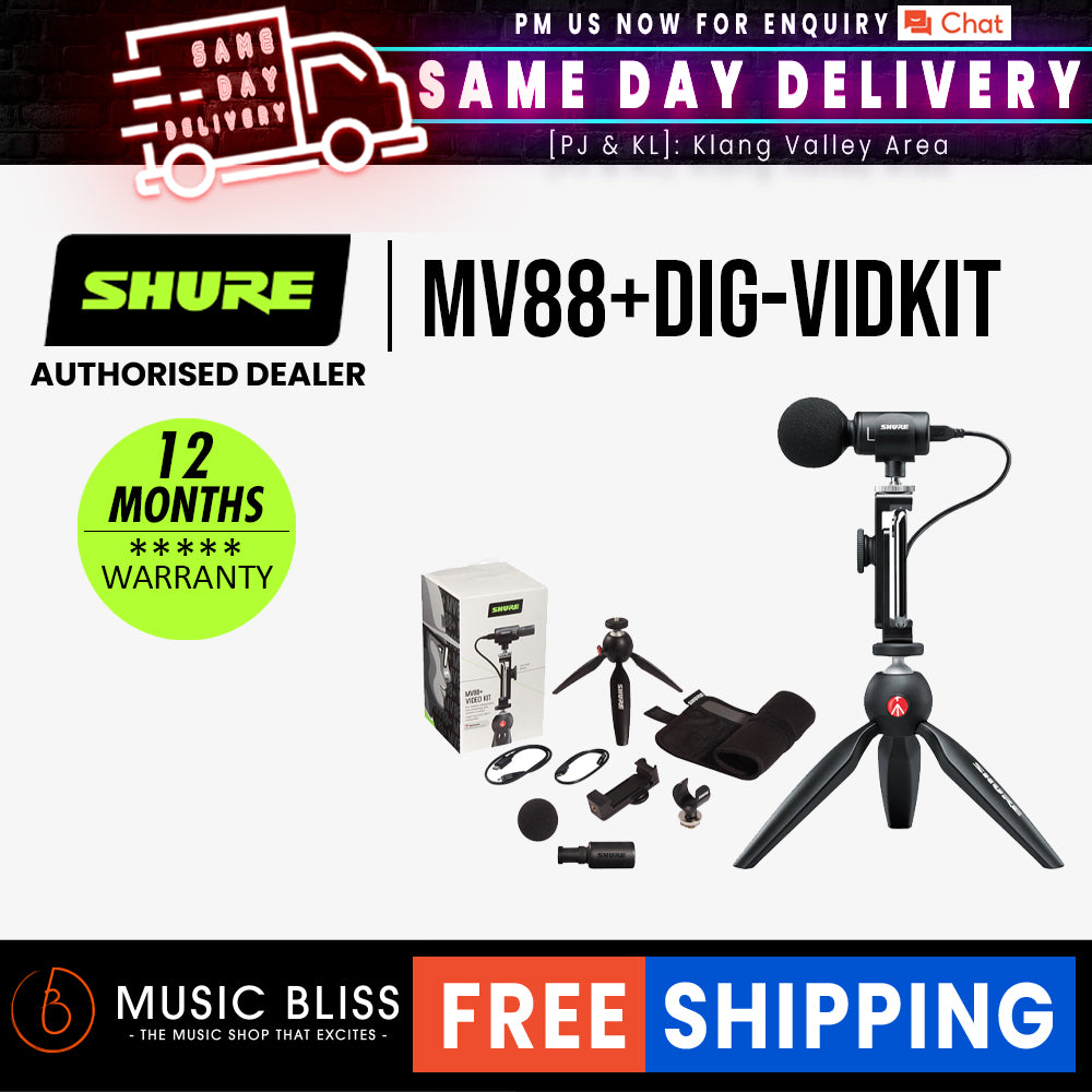 Latest Model] Shure MV88+ Video Kit Digital Stereo Condenser Microphone |  Music Bliss Malaysia