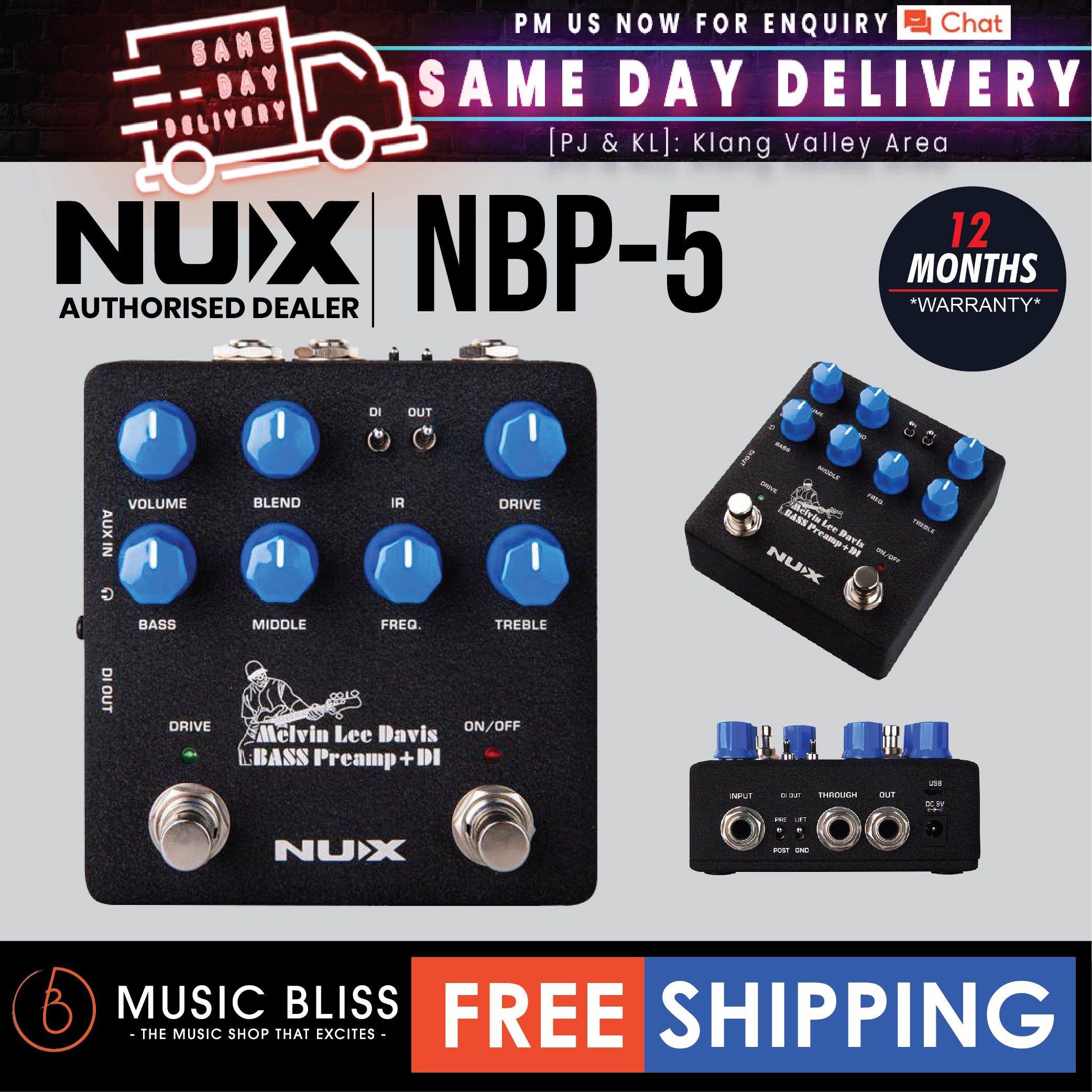 NUX MLD Bass Preamp + DI (NBP-5) - 楽器/器材