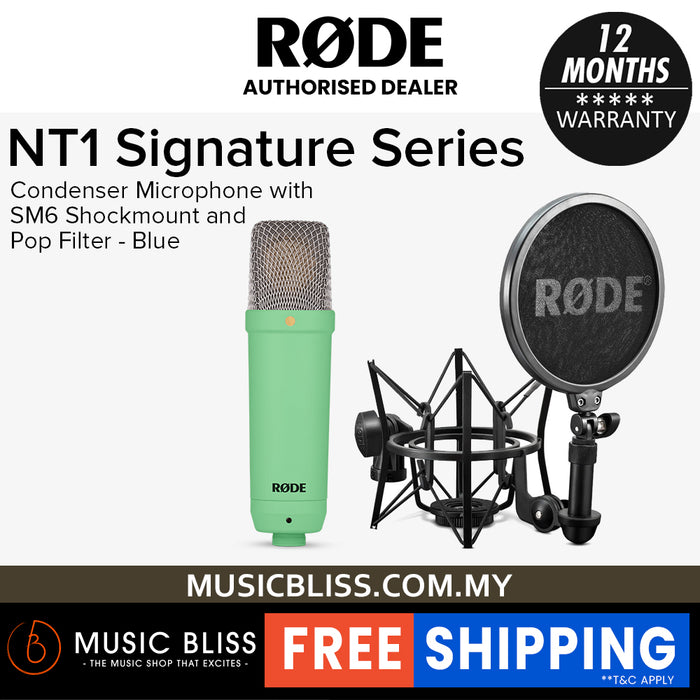 Rode NT1 Signature Series Condenser Microphone with SM6 Shockmount and Pop Filter - Green