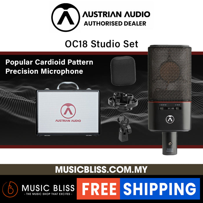 Austrian Audio OC18 Studio Set Large-Diaphragm Cardioid Condenser Microphone (1 Microphone) - Music Bliss Malaysia