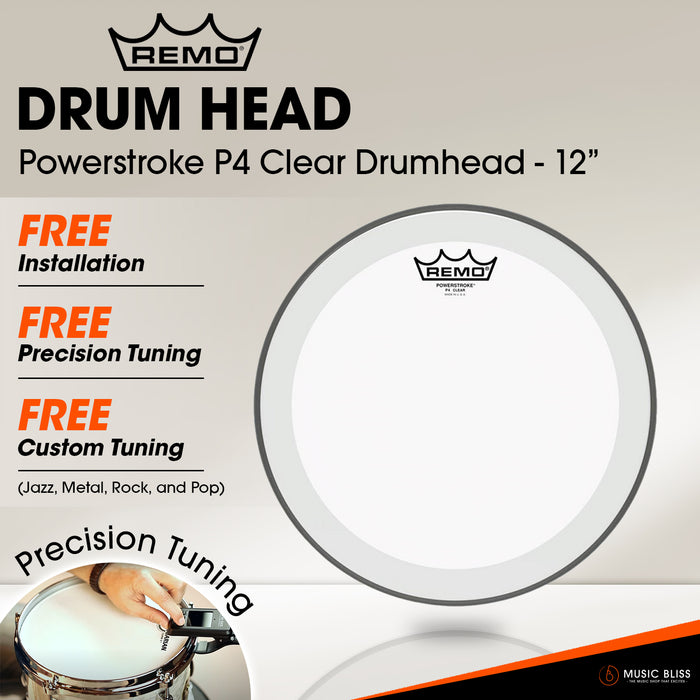Remo Powerstroke P4 Clear Drumhead - 12'' [Free In-Store Installation]