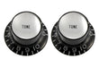 ALLPARTS PK-0182-023 Tone Reflector Knobs - Black with Silver (Pack of 2) - Music Bliss Malaysia