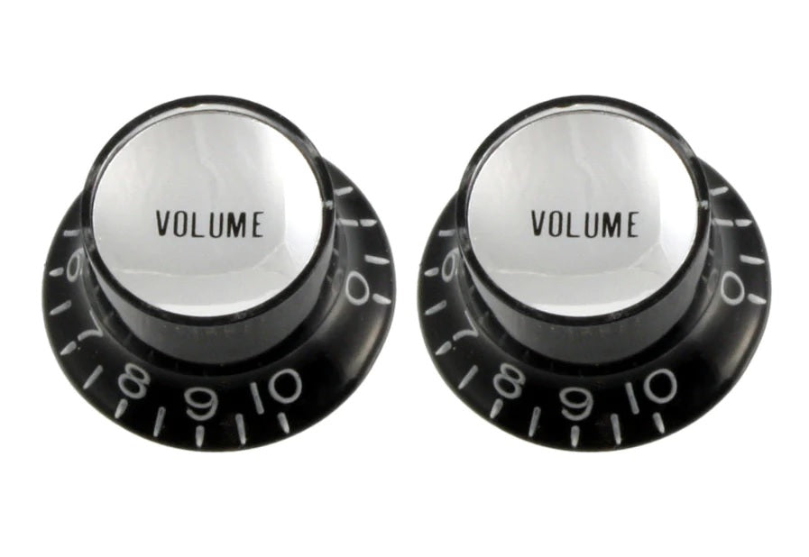 ALLPARTS PK-0184-023 Volume Reflector Knobs - Black (Pack of 2) - Music Bliss Malaysia