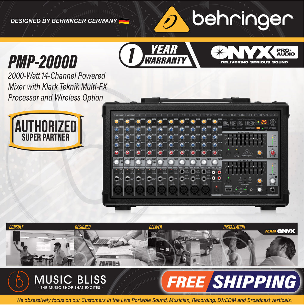 Behringer PMP2000D 14-channel 2000-Watt Powered Mixer | Music