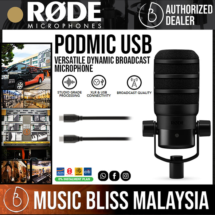 Rode PodMic USB and XLR Dynamic Broadcast Microphone, Audio Recording