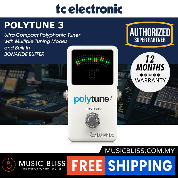 TC Electronic Polytune 3 Polyphonic Tuner Pedal with Buffer - Music Bliss Malaysia