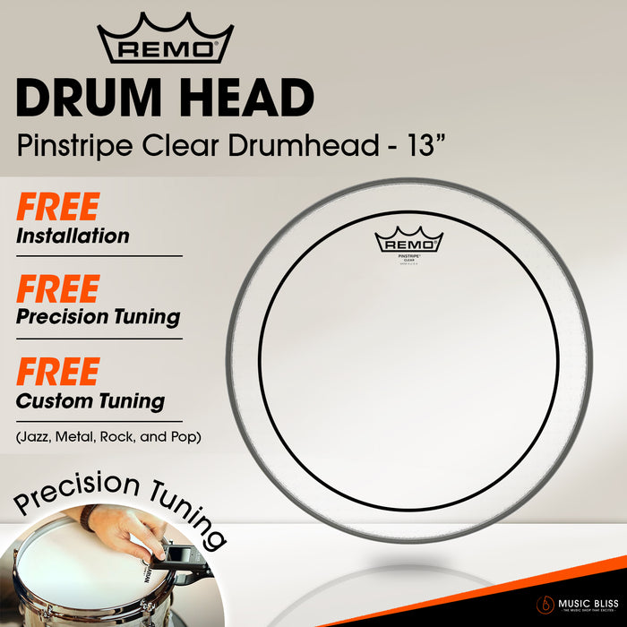 Remo Pinstripe Clear Drumhead - 13'' [Free In-Store Installation]