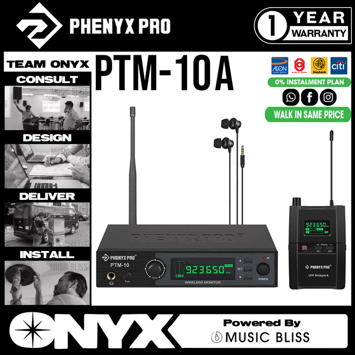 PTM-10 Stereo Wireless In-Ear Monitor System - Phenyx Pro