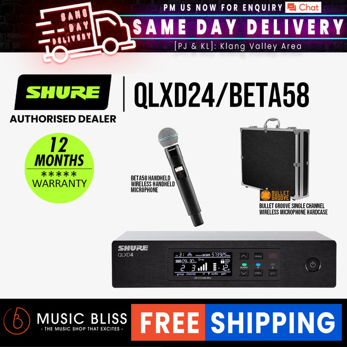 Shure QLXD24 BETA58 Handheld Wireless Microphone System QLXD4