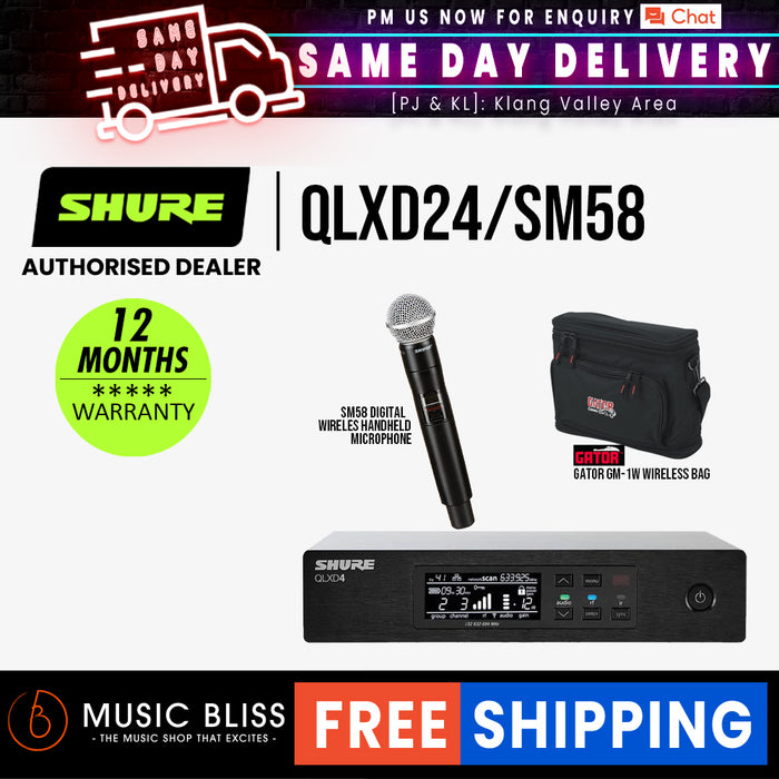 Shure QLXD24 SM58 Digital Wireless Handheld Microphone System