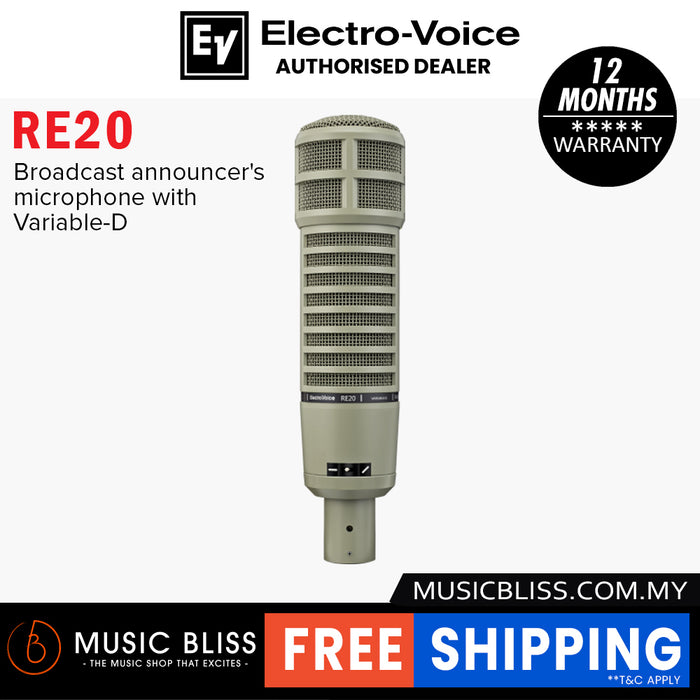 EV Electro-Voice RE20 Dynamic Broadcast Microphone with Variable-D