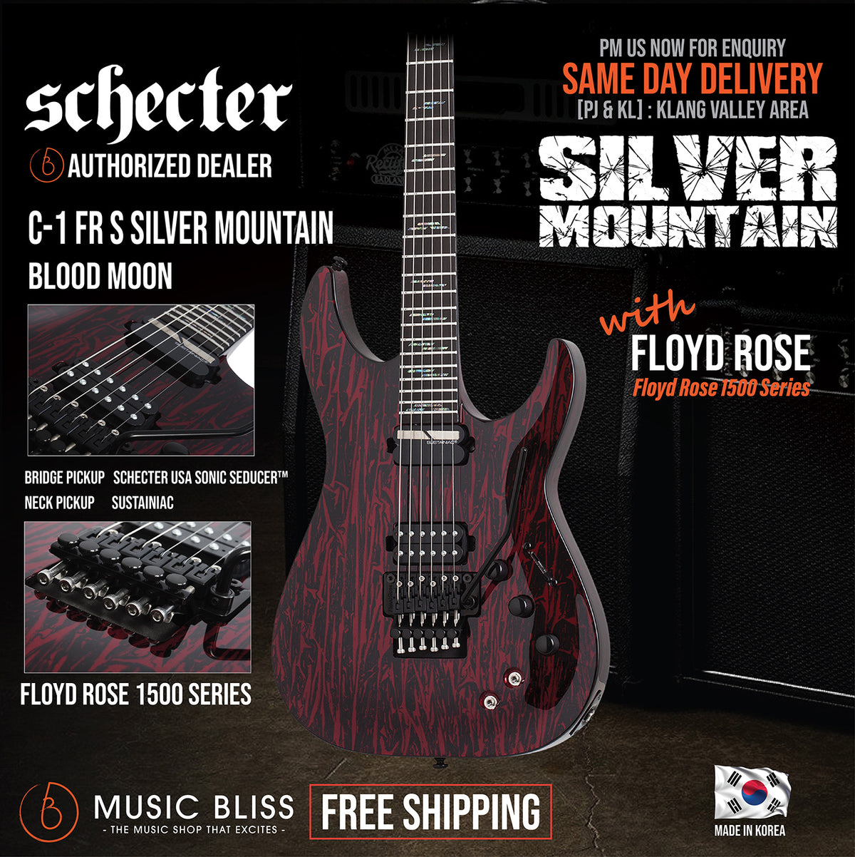 Schecter C-1 FR-S Silver Mountain - Blood Moon (C1) [MIK] | Music