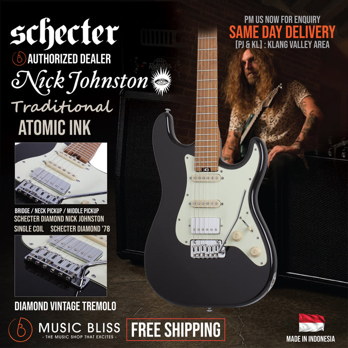 Schecter Nick Johnston Traditional H/S/S - Atomic Ink - Music Bliss Malaysia