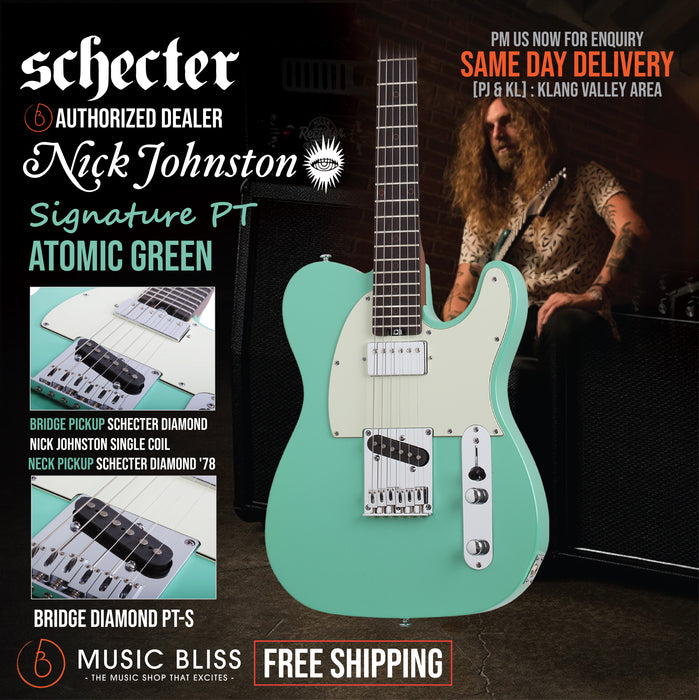 Schecter Nick Johnston Signature PT - Atomic Green - Music Bliss Malaysia