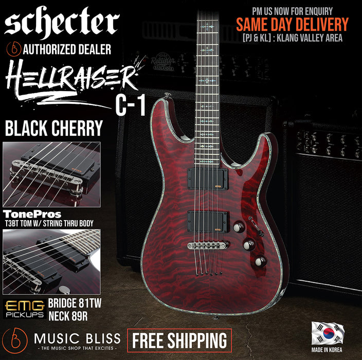 Schecter Hellraiser C-1 - Black Cherry [MIK] - Music Bliss Malaysia