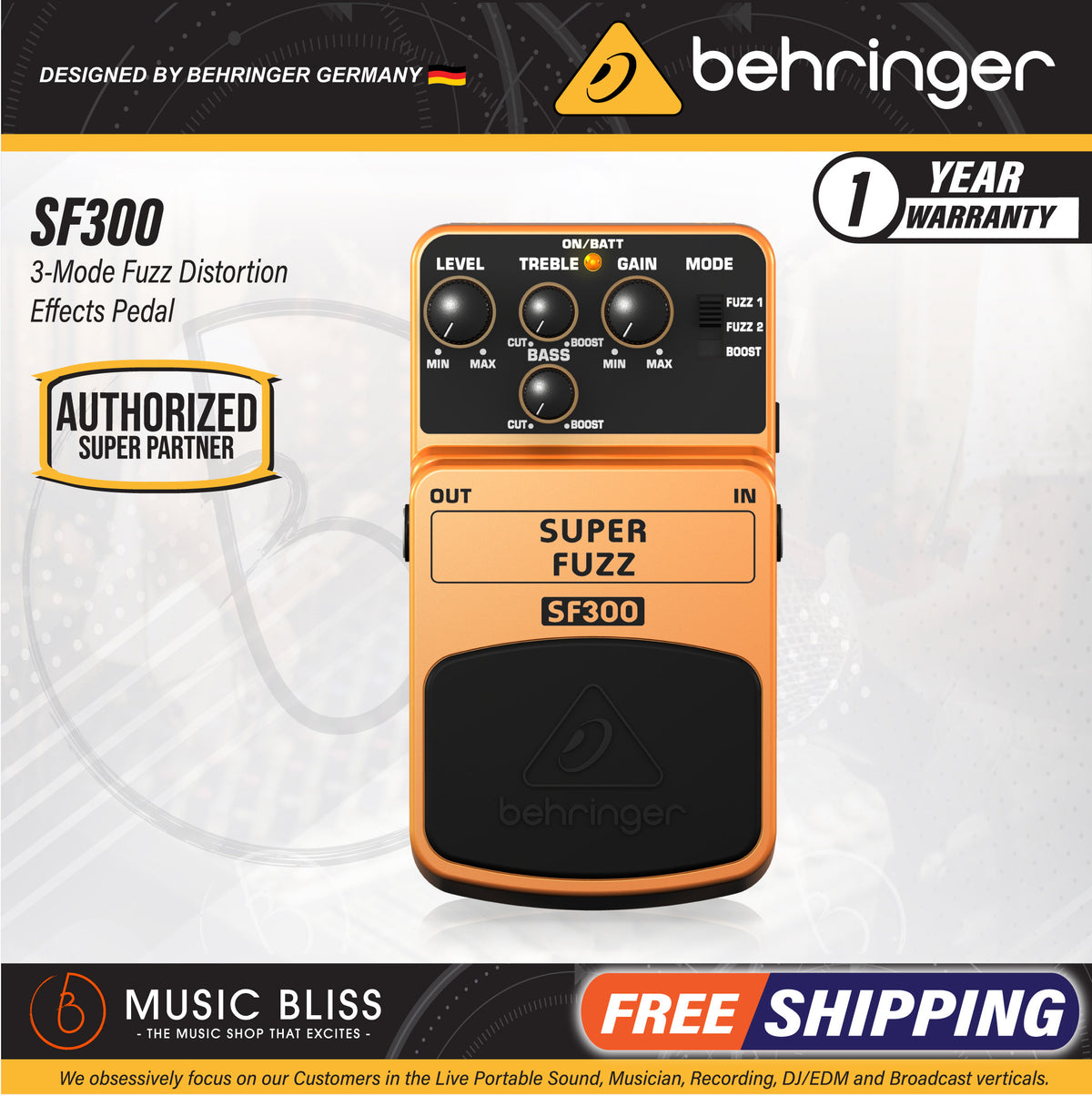 BEHRINGER SUPER FUZZ SF300 ベリンガー ファズ - ギター