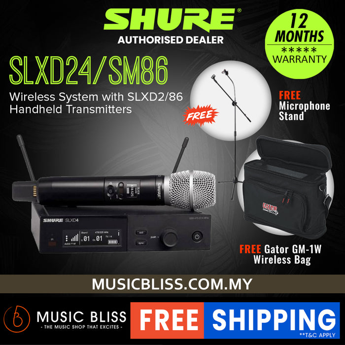 Shure SLXD24/SM86 Wireless System with SLXD2/86 Handheld Transmitters