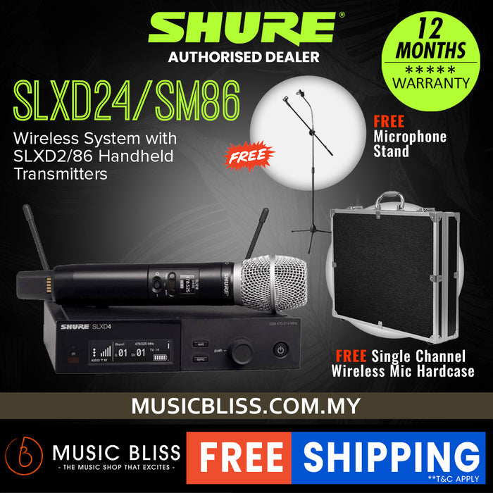 Shure SLXD24/SM86 Wireless System with SLXD2/86 Handheld Transmitters