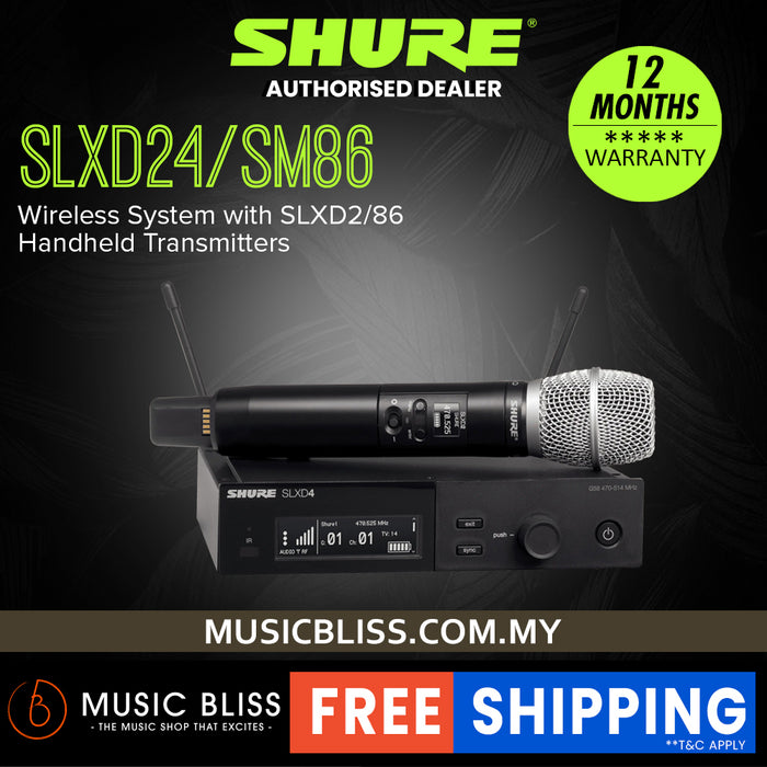 Shure SLXD24/SM86 Wireless System with SLXD2/86 Handheld Transmitters