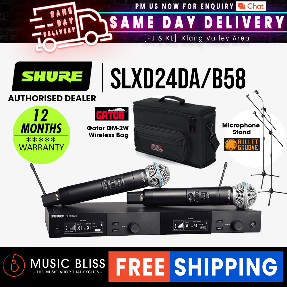 Shure SLXD24D B58 Digital Wireless Dual Handheld Microphone