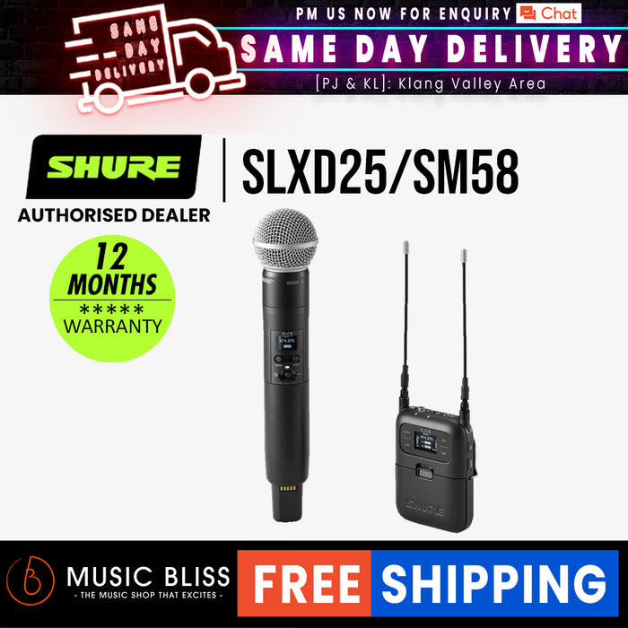 Shure Slxd25 Sm58 Wireless Handheld System With Sm58 Capsule Music Bliss Malaysia