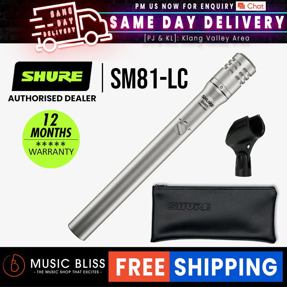 Shure SM81LC Small Diaphragm Condenser Microphone Music Bliss Malaysia