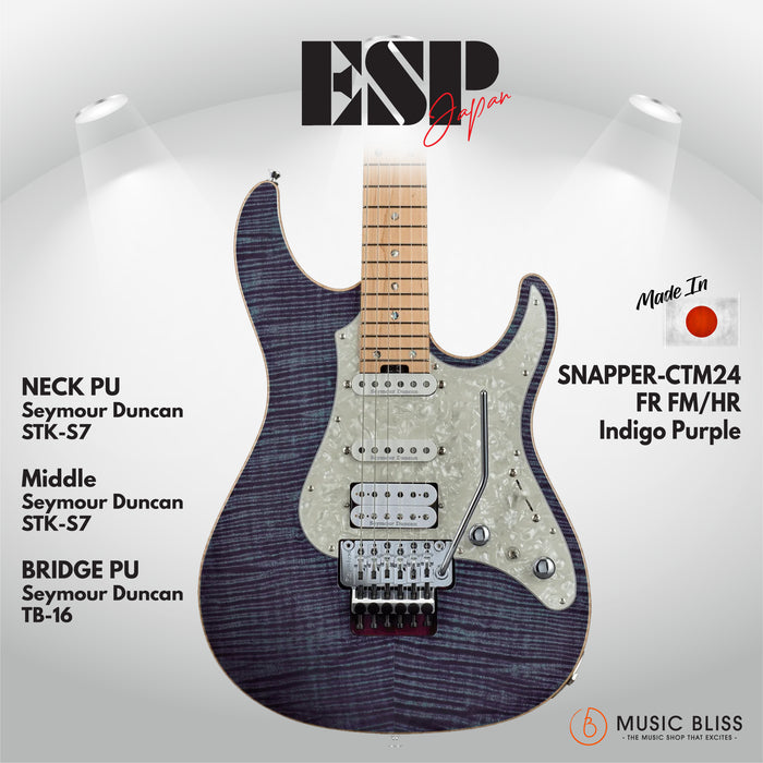 ESP Original SNAPPER-CTM24 FR FM/HR - Indigo Purple [MIJ - Made in Japan] - Music Bliss Malaysia