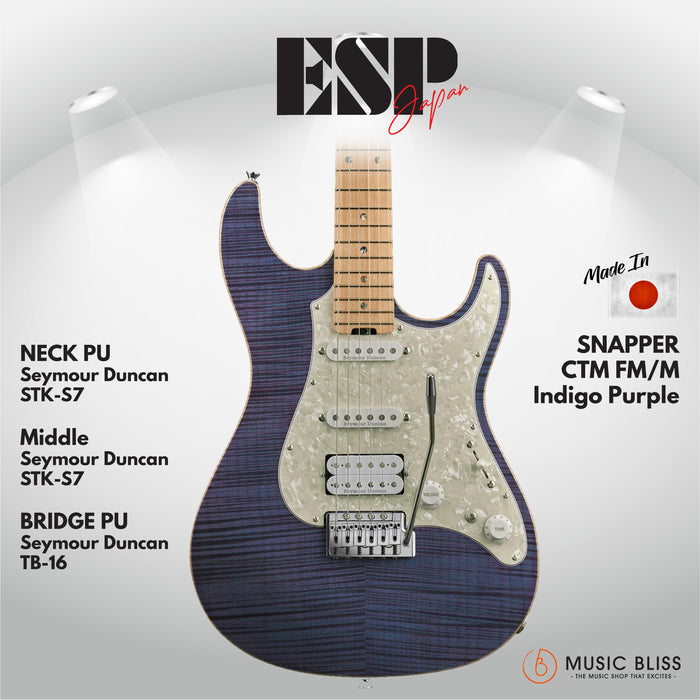 ESP Original SNAPPER-CTM FM/M - Indigo Purple [MIJ - Made in Japan] - Music Bliss Malaysia