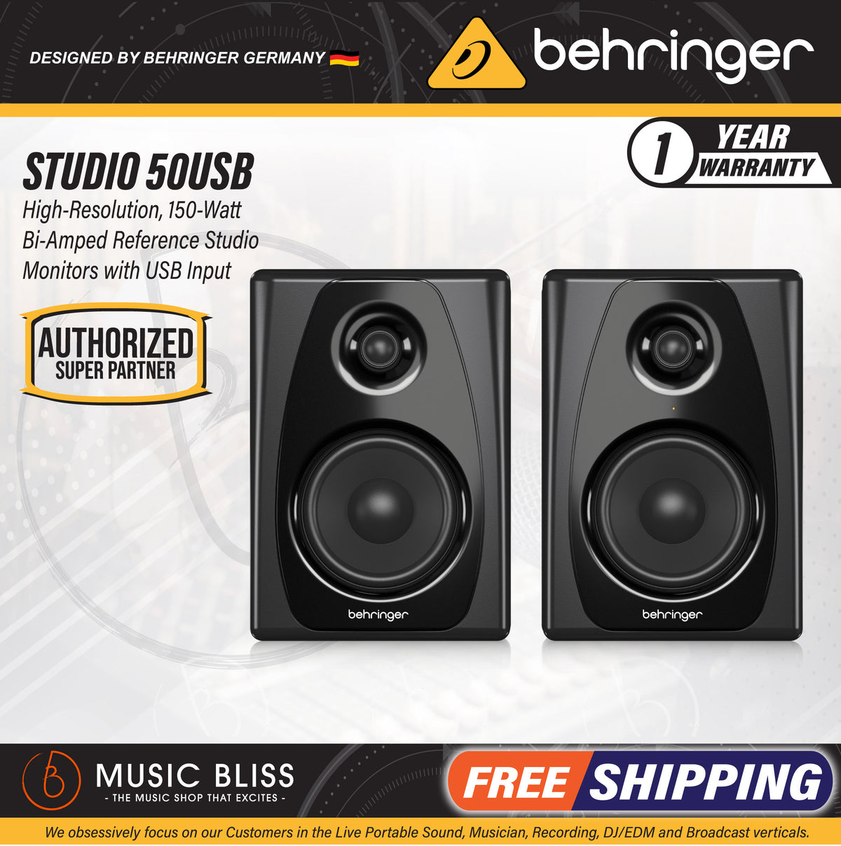 Monitor speakers studio sales 50usb