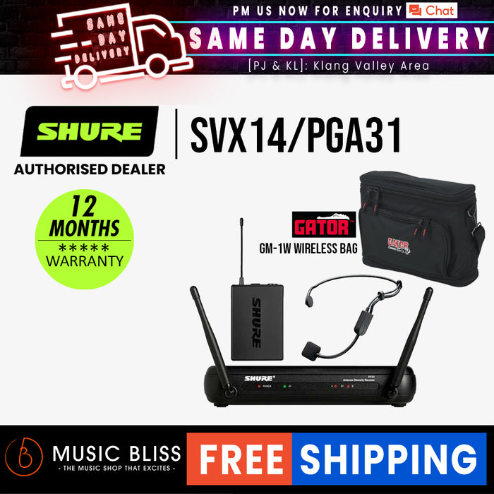 Shure SVX14/PGA31 Headworn Wireless Microphone System, SVX4 