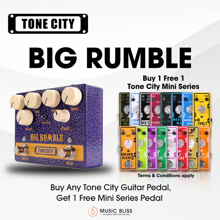 Tone City Big Rumble Overdrive & Boost Guitar Pedal - Music Bliss Malaysia