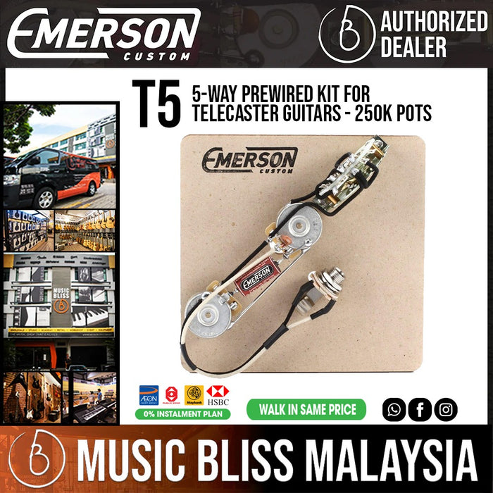 Emerson Custom 5 Way Prewired Kit For Telecaster Guitars 250k Pots Music Bliss Malaysia 1179