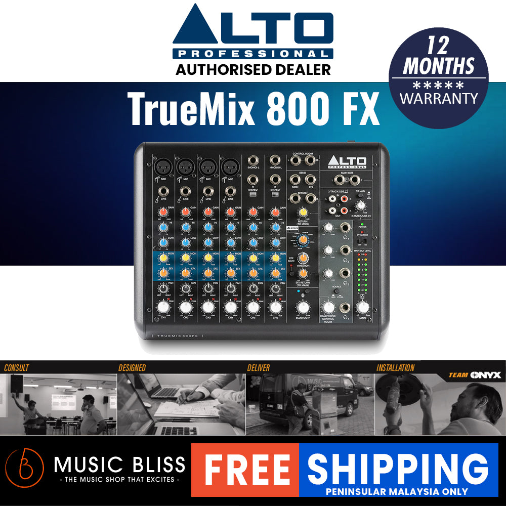 Alto Professional TrueMix 800FX 8-channel Analog Mixer with Multi-FX ...