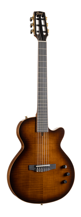 Cort Sunset Nylectric DLX Electro-Classical Guitar - Tobacco Sunburst - Music Bliss Malaysia