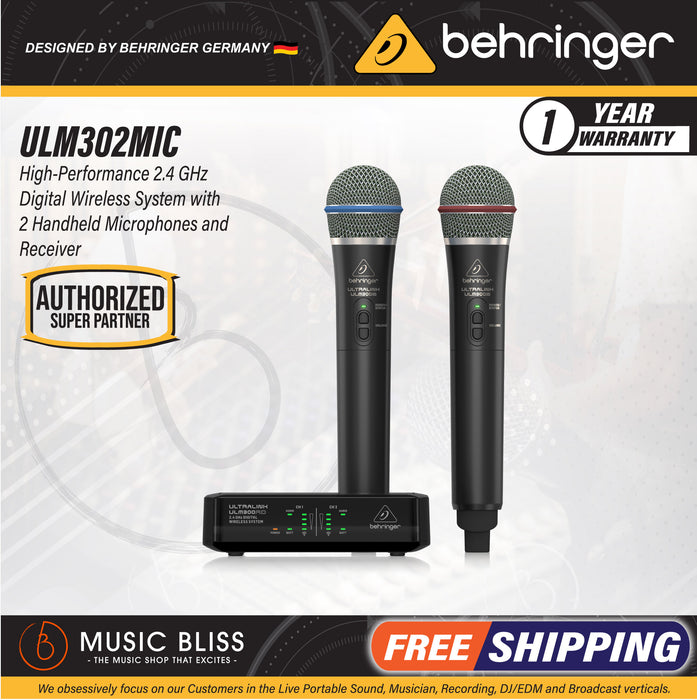 Behringer ULM302MIC Wireless Dual Handheld Microphone System