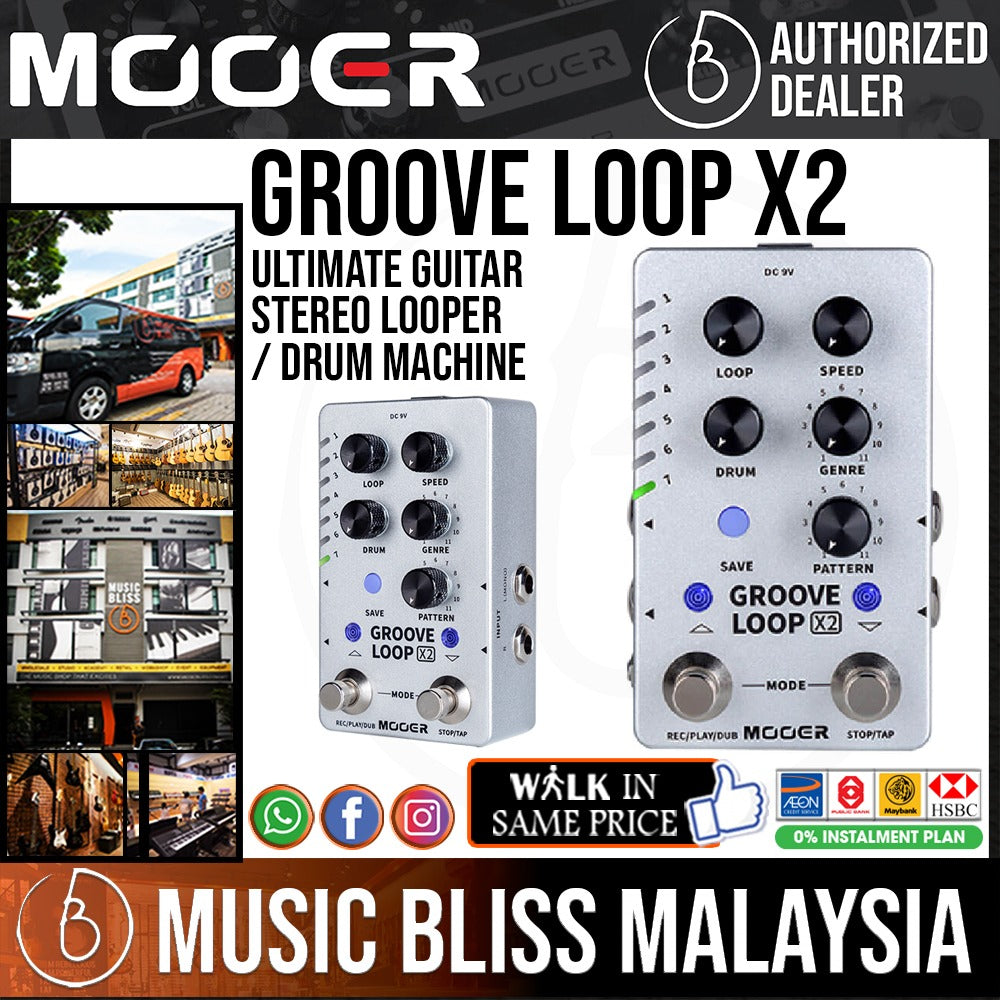 Mooer Groove Loop X2 - Stereo Looper / Drum Machine | Music Bliss