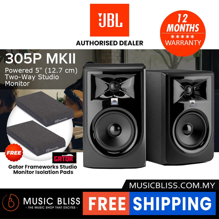 JBL 305P MKII Powered 5" 2-Way Studio Monitor - Pair