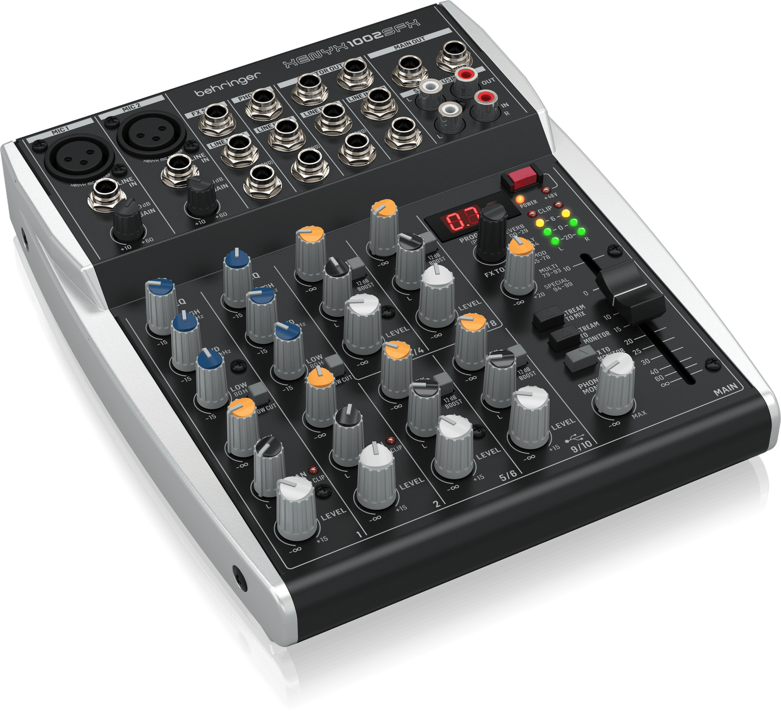 Behringer XENYX 1002SFX Premium Analog 10-Input Mixer with USB Audio ...