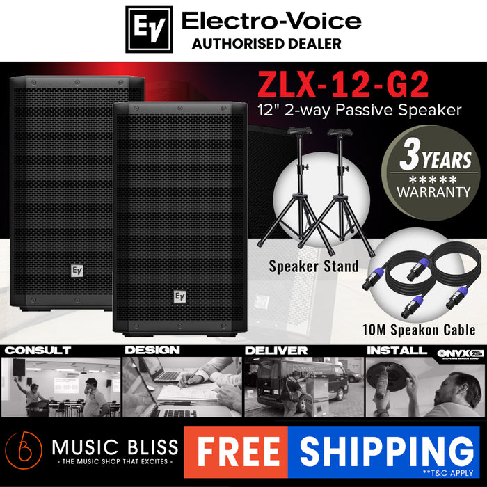 EV Electro-Voice ZLX-12 G2 1000W 12" Passive Speaker