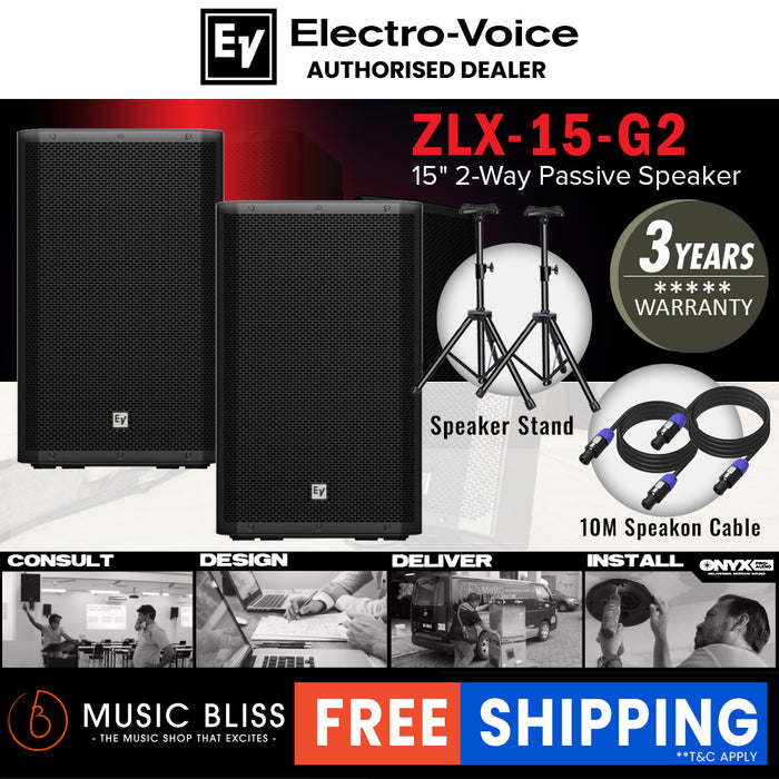 EV Electro-Voice ZLX-15 G2 1000W 15" Passive Speaker