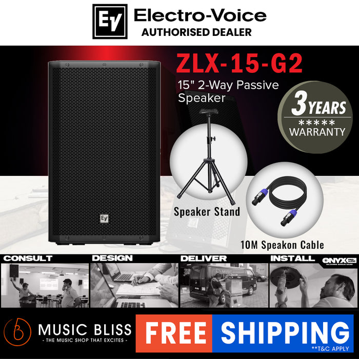 EV Electro-Voice ZLX-15 G2 1000W 15" Passive Speaker