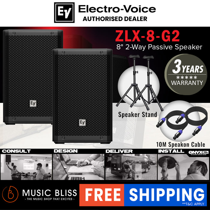 EV Electro-Voice ZLX-8 G2 1000W 8" Passive Speaker