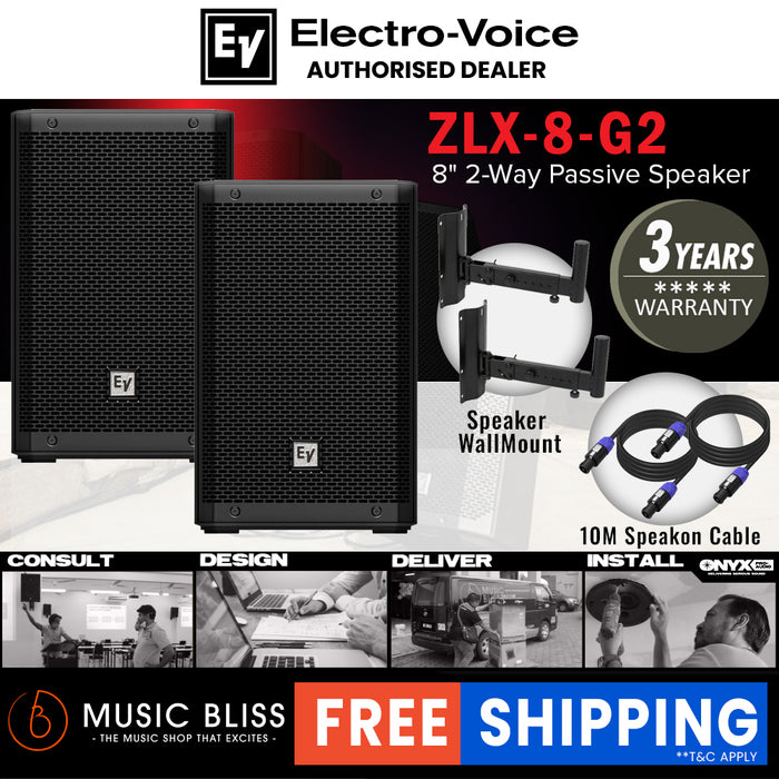 EV Electro-Voice ZLX-8 G2 1000W 8" Passive Speaker