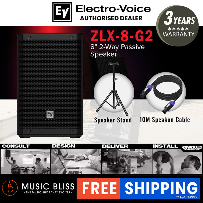 EV Electro-Voice ZLX-8 G2 1000W 8" Passive Speaker