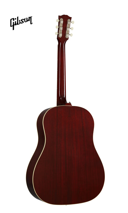 GIBSON 60S J-45 ORIGINAL, ADJ SADDLE LEFT-HANDED ACOUSTIC GUITAR - WINE RED - Music Bliss Malaysia