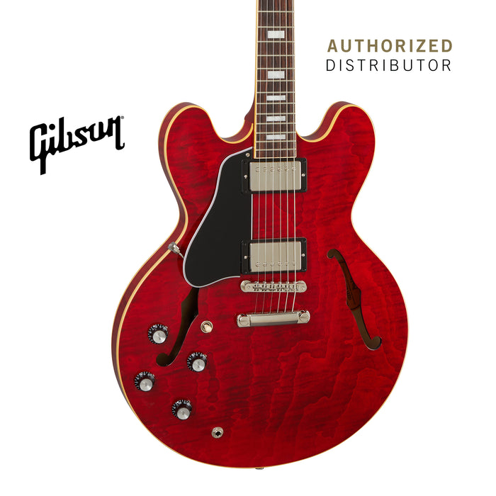 GIBSON ES-335 FIGURED LEFT-HANDED SEMI-HOLLOWBODY ELECTRIC GUITAR - 60S CHERRY - Music Bliss Malaysia