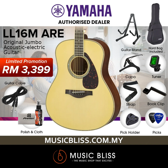 Yamaha LS16M ARE Acoustic-Electric Guitar with FREE Hard Bag - Natural