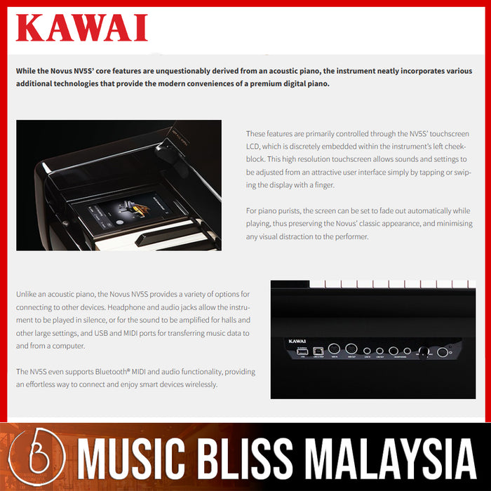 Kawai Novus NV5S Hybrid Digital Piano - Music Bliss Malaysia